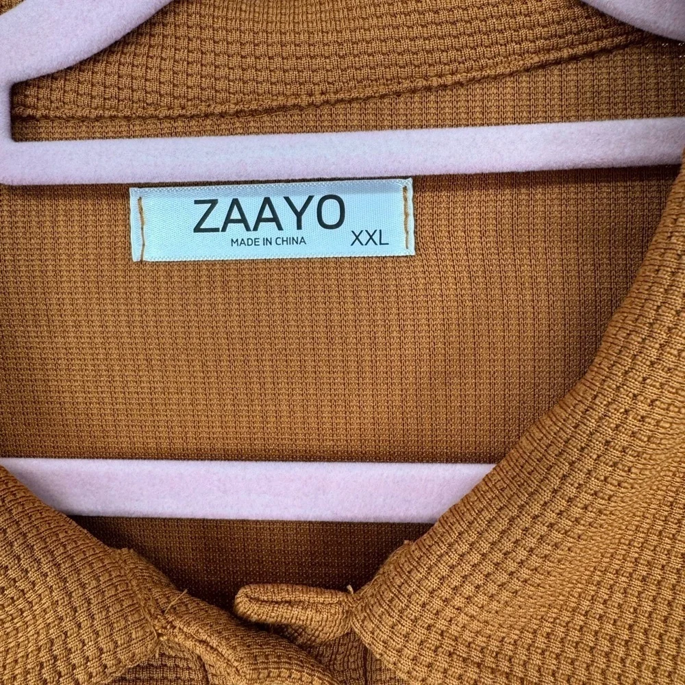 Zaayo Women's Orange/Brown Waffle Knit Fall Neutral Long Sleeve Sweater Size XXL